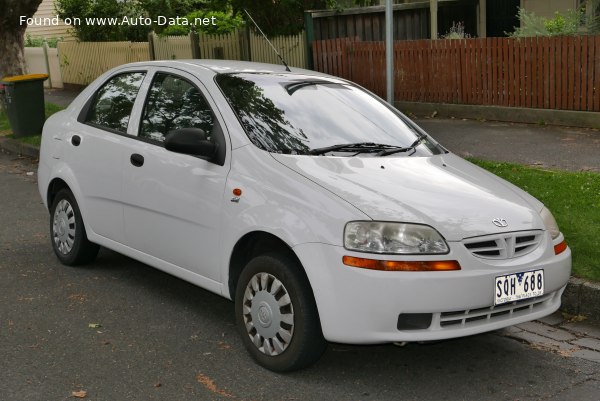 Full specifications and technical details 2003 Daewoo Kalos Sedan 1.4 i 16V (94 Hp) Automatic