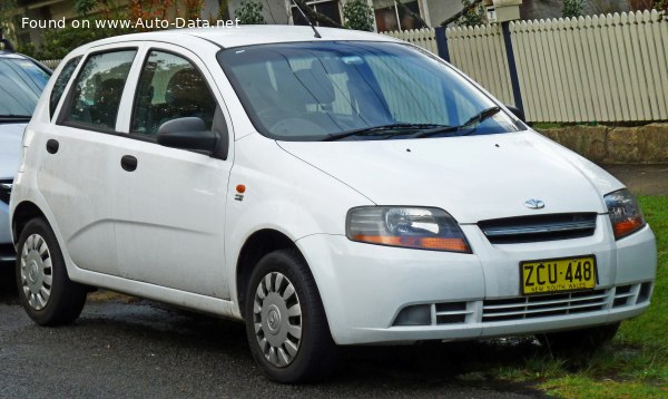 المواصفات والتفاصيل التقنية الكاملة 2002 Daewoo Kalos 1.2 i (72 Hp)