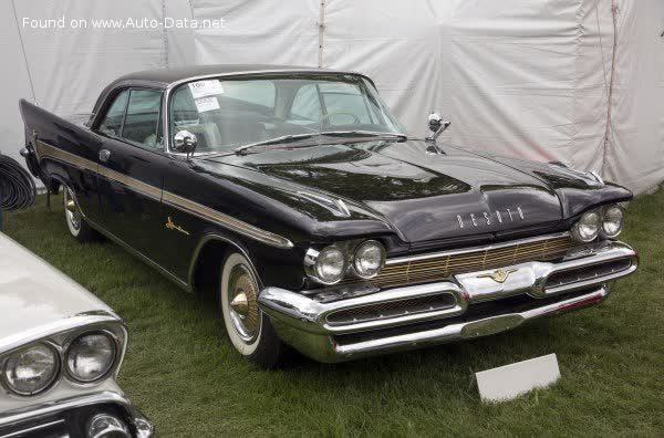 Full specifications and technical details 1958 DeSoto Adventurer II Coupe (facelift 1959) 6.3 V8 (350 Hp) TorqueFlite