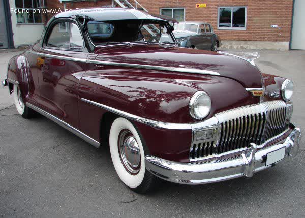 Spécifications complètes et détails techniques 1946 DeSoto Deluxe 3-Passenger Coupe 3.9 (109 Hp) Tip-Toe Shift