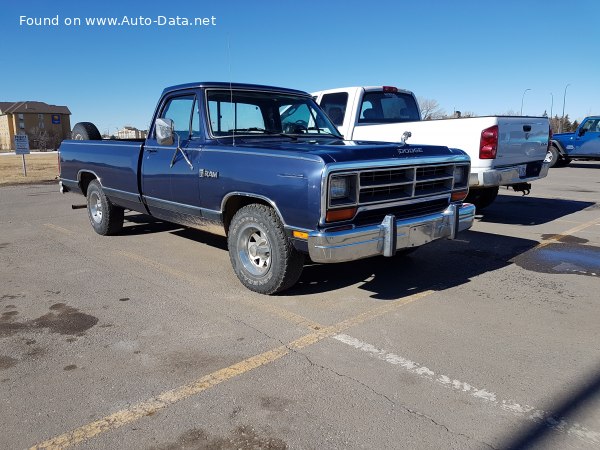 Full specifications and technical details 1990 Dodge Ram 150 Conventional Cab (D/W, facelift 1990) D150 S 3.9 V6 (125 Hp)