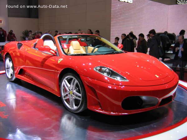 Full specifications and technical details 2004 Ferrari F430 Spider 4.3 i V8 32V (490 Hp)