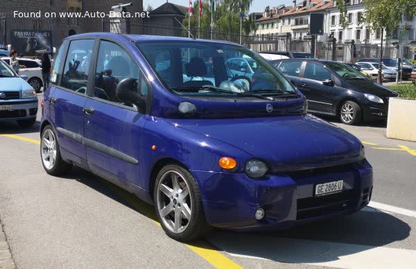 Full specifications and technical details 2002 Fiat Multipla (186) 1.6 16V (103 Hp)
