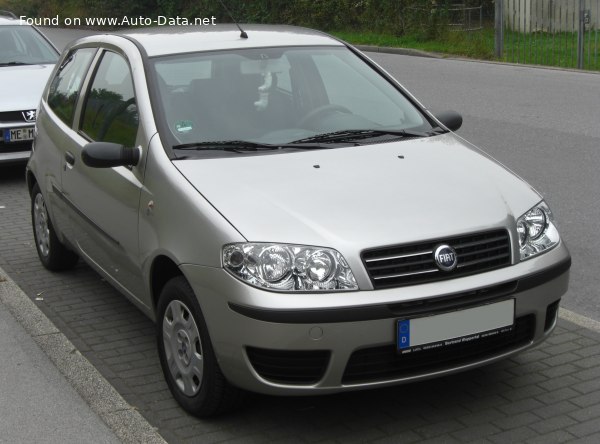 Full specifications and technical details 2003 Fiat Punto II (188, facelift 2003) 3dr 1.9 Multijet (100 Hp)