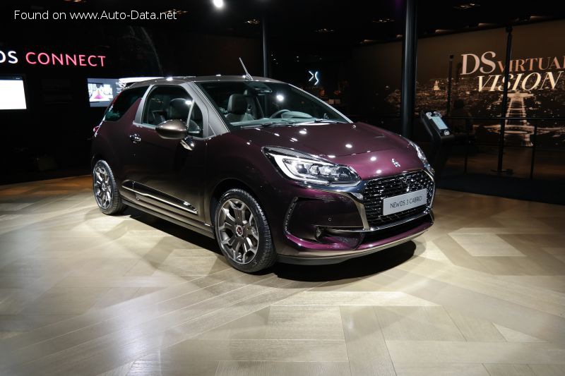 Full specifications and technical details 2016 DS 3 Cabrio 1.2 PureTech (110 Hp) Stop&Start Automatic