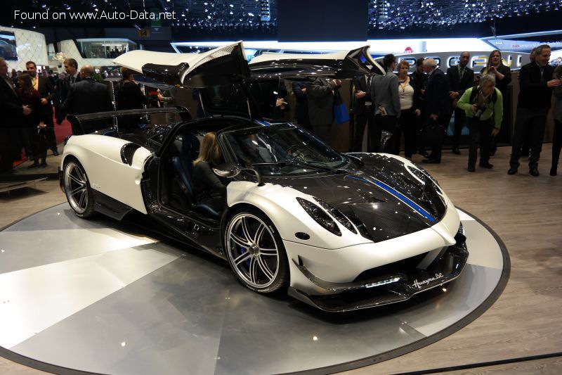 Full specifications and technical details 2016 Pagani Huayra BC 6.0 V12 36V (750 Hp) Automatic