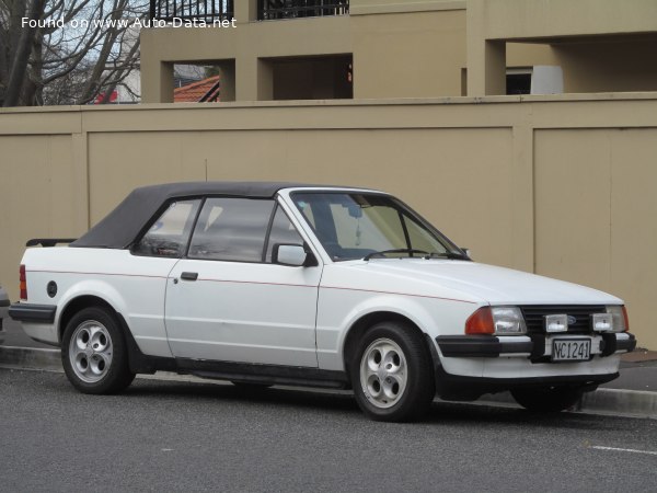 Vollständige Spezifikationen und technische Details 1983 Ford Escort III Cabrio (ALD) 1.6 i (105 Hp)