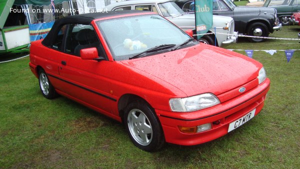 المواصفات والتفاصيل التقنية الكاملة 1990 Ford Escort V Cabrio (ALL) 1.4 (71 Hp)