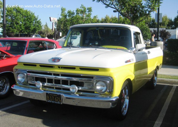 Vollständige Spezifikationen und technische Details 1960 Ford F-Series F-100 IV 4.8 292 V8 (160 Hp)