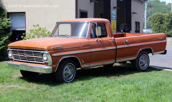 Full specifications and technical details 1968 Ford F-Series F-100 V 5.9 360 V8 (215 Hp)