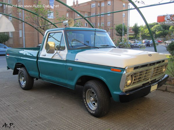 Full specifications and technical details 1975 Ford F-Series F-100 VI Regular Cab 5.0 302 V8 (130 Hp) Automatic