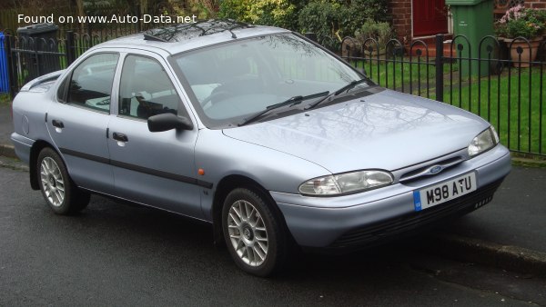 Full specifications and technical details 1994 Ford Mondeo I Sedan 2.5i 24V (170 Hp)