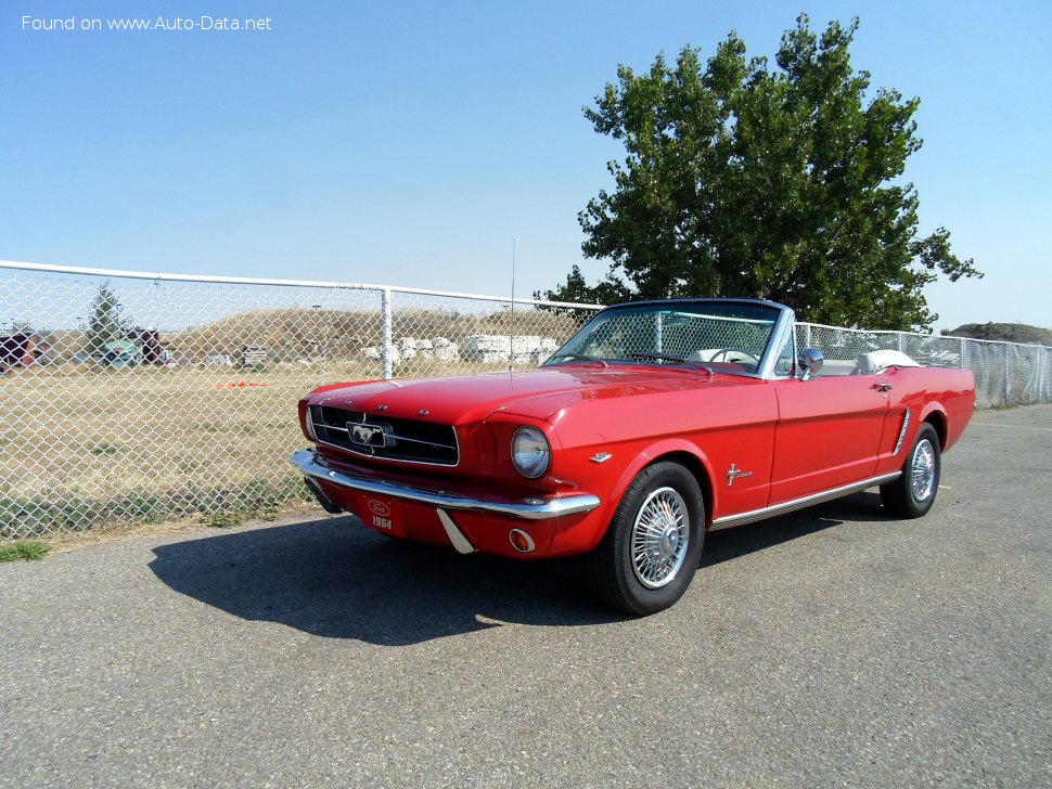 Full specifications and technical details 1964 Ford Mustang Convertible I 2.8 V6 (101 Hp)