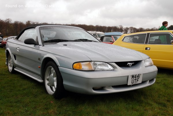 المواصفات والتفاصيل التقنية الكاملة 1998 Ford Mustang Convertible IV 3.8 V6 GT (152 Hp)