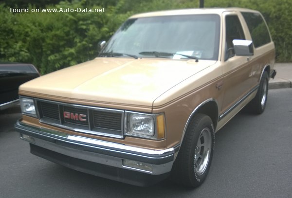 Full specifications and technical details 1982 GMC Jimmy S-15 2.5 EFI (92 Hp) 4x4