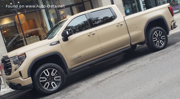 Full specifications and technical details 2022 GMC Sierra 1500 V (GMTT1XX, facelift 2022) Crew Cab Standard Box 6.2 V8 (420 Hp) 4WD Automatic