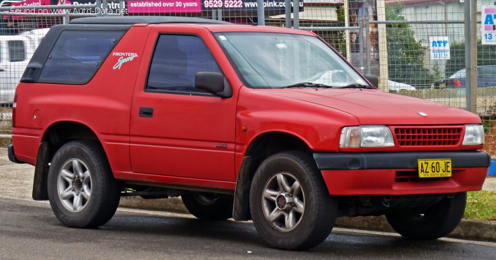 المواصفات والتفاصيل التقنية الكاملة 1996 Holden Frontera I 2.0 i 4X4 (115 Hp)