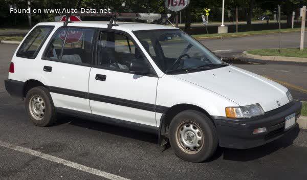 Vollständige Spezifikationen und technische Details 1988 Honda Civic IV Shuttle 1.6 i 16V 4WD (EE4) (109 Hp)