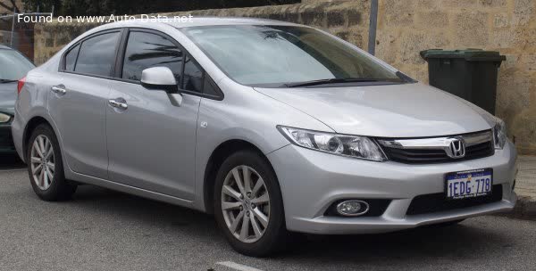 Full specifications and technical details 2012 Honda Civic IX Sedan 1.8 i-VTEC (142 Hp)