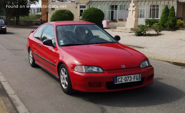 Full specifications and technical details 1993 Honda Civic V Coupe 1.5i (101 Hp)