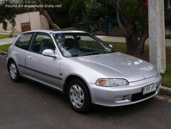 المواصفات والتفاصيل التقنية الكاملة 1991 Honda Civic V Hatchback 1.6 VTi 16V (160 Hp)