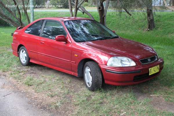 المواصفات والتفاصيل التقنية الكاملة 1996 Honda Civic VI Coupe 1.6i (105 Hp)