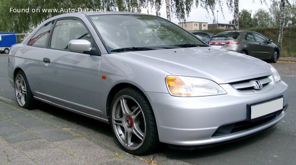 المواصفات والتفاصيل التقنية الكاملة 2001 Honda Civic VII Coupe 1.7i (120 Hp)