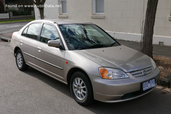 Full specifications and technical details 2003 Honda Civic VII Sedan 1.3 (93 Hp) Hybrid