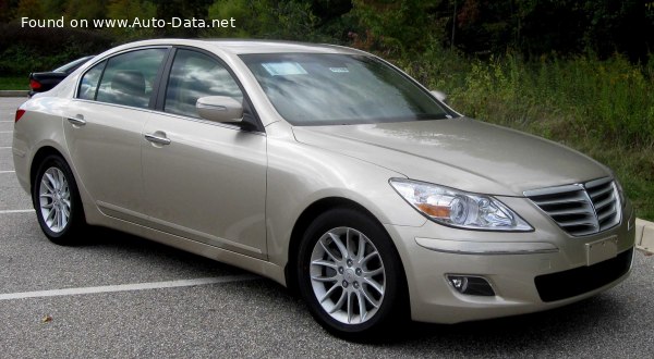 Full specifications and technical details 2008 Hyundai Genesis 3.3i V6 24V (262 Hp)