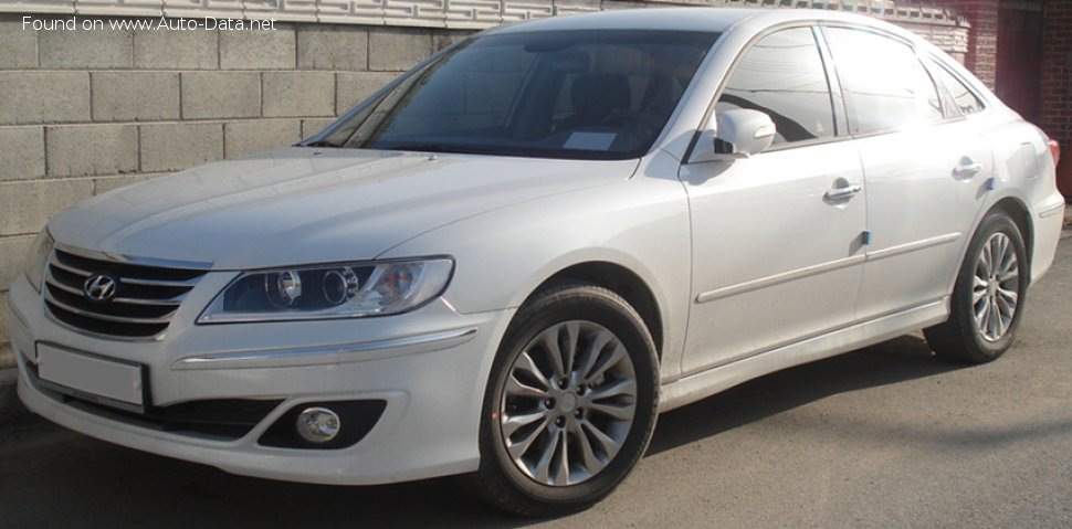 Full specifications and technical details 2010 Hyundai Grandeur/Azera IV (TG, facelift 2009) 2.4 (179 Hp) Automatic