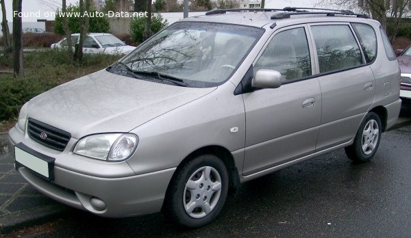 Full specifications and technical details 2002 Kia Carens I 1.6 i 16V (105 Hp)