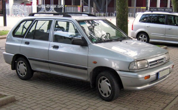 Full specifications and technical details 1999 Kia Pride Combi 1.3 i (64 Hp)