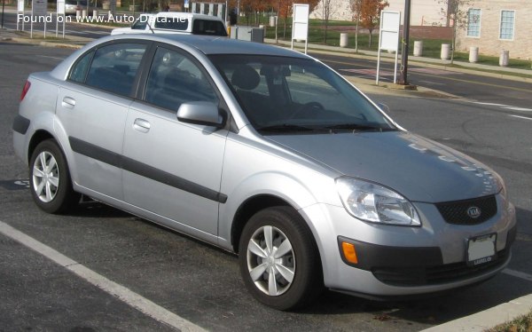 Full specifications and technical details 2005 Kia Rio II Sedan (JB) 1.5 CRDi (109 Hp)