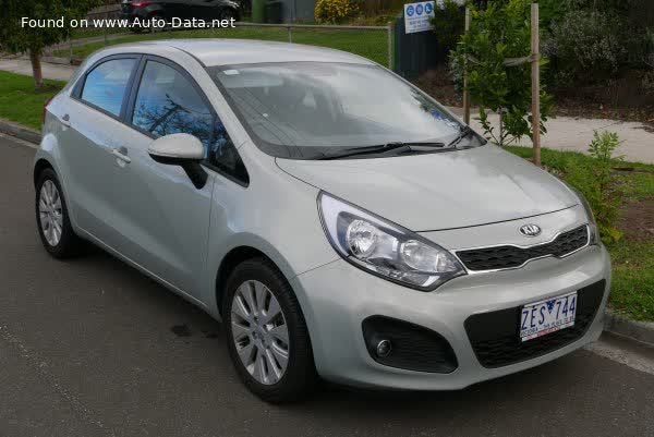 Spécifications complètes et détails techniques 2011 Kia Rio III Hatchback (UB) 1.4 16V (109 Hp) automatic