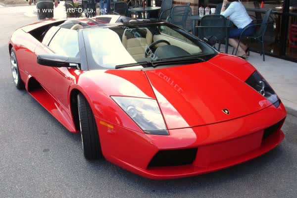 Full specifications and technical details 2004 Lamborghini Murcielago Roadster 6.2 i V12 48V (580 Hp)