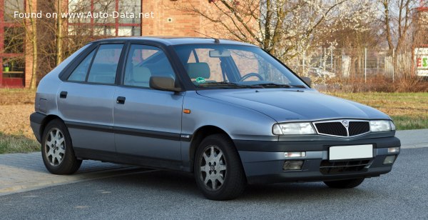 المواصفات والتفاصيل التقنية الكاملة 1996 Lancia Delta II (836) 1.6 (103 Hp)