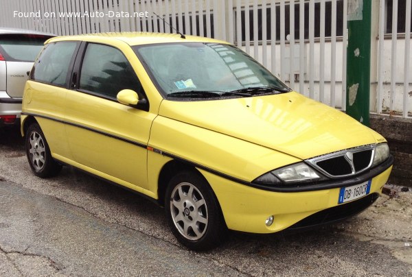 المواصفات والتفاصيل التقنية الكاملة 1997 Lancia Y (840) 1.2 16V (86 Hp)