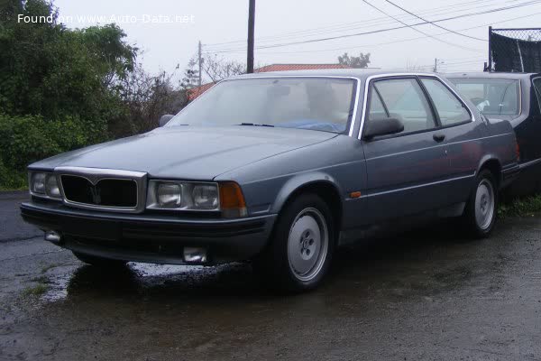 Vollständige Spezifikationen und technische Details 1986 Maserati 228 2.8 i V6 Turbo CAT (225 Hp)