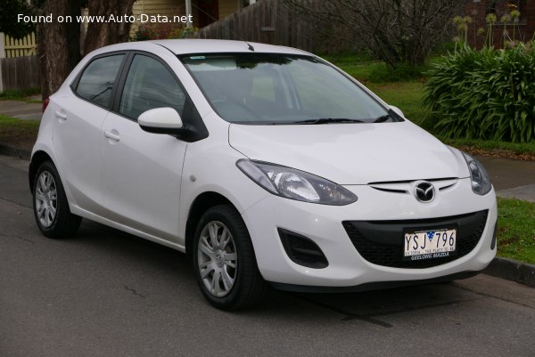 Full specifications and technical details 2010 Mazda 2 II (DE, facelift 2010) 1.6 CD (95 Hp)