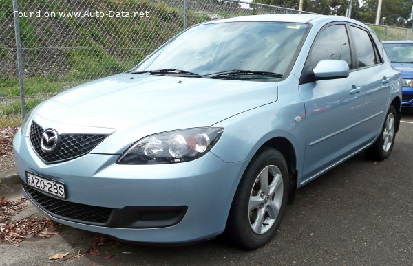 Full specifications and technical details 2006 Mazda 3 I Hatchback (BK, facelift 2006) 1.6 CD (90 Hp)