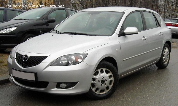 Full specifications and technical details 2003 Mazda 3 I Hatchback (BK) 1.6i (105 Hp)