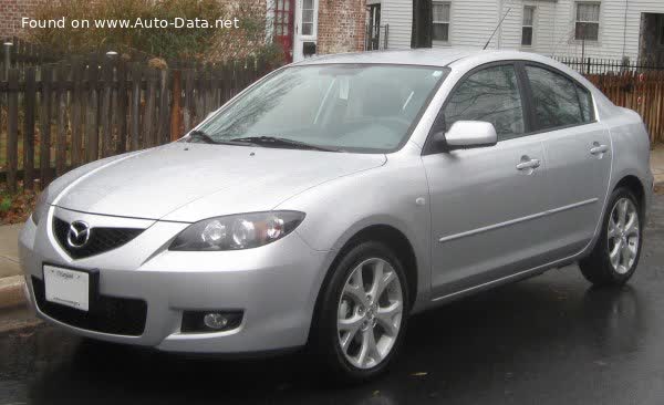 Vollständige Spezifikationen und technische Details 2006 Mazda 3 I Sedan (BK, facelift 2006) 1.6i (105 Hp)