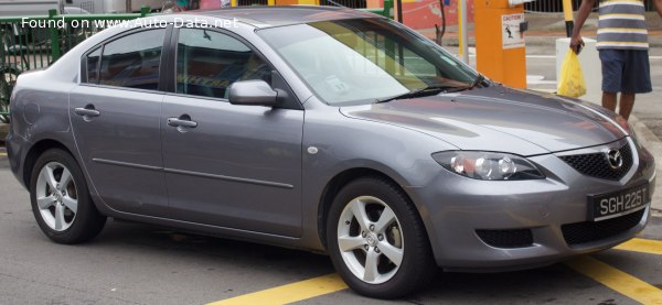 Full specifications and technical details 2003 Mazda 3 I Sedan (BK) 2.0i (150 Hp)