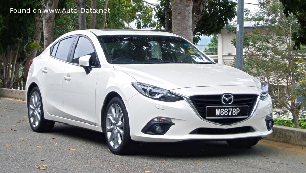 Full specifications and technical details 2014 Mazda 3 III Sedan (BM) 2.0 Skyactiv-G (165 Hp) i-ELOOP