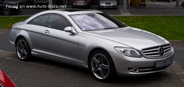 المواصفات والتفاصيل التقنية الكاملة 2006 Mercedes-Benz CL (C216) CL 600 V12 (517 Hp) 5G-TRONIC