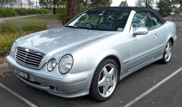 المواصفات والتفاصيل التقنية الكاملة 1999 Mercedes-Benz CLK (A208, facelift 1999) CLK 320 (218 Hp) 5G-TRONIC