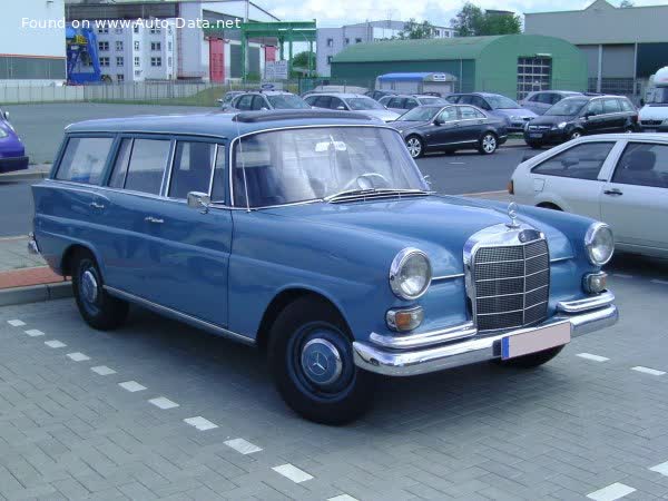 المواصفات والتفاصيل التقنية الكاملة 1966 Mercedes-Benz Fintail Universal (W110) 230 (120 Hp)