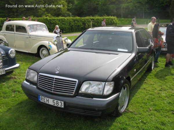 Full specifications and technical details 1994 Mercedes-Benz S-class Long (V140, facelift 1994) S 600 V12 (394 Hp) 4G-TRONIC