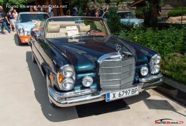 Full specifications and technical details 1969 Mercedes-Benz W111 Cabriolet 280 SE 3.5 V8 (200 Hp) Automatic
