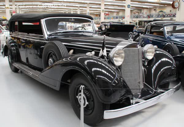 Vollständige Spezifikationen und technische Details 1938 Mercedes-Benz 770 Cabriolet (W150) 7.7 (230 Hp)